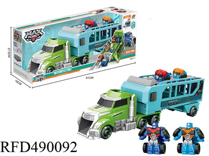BIG GREEN TRAILER PLUS A CAR PLUS A FLASH