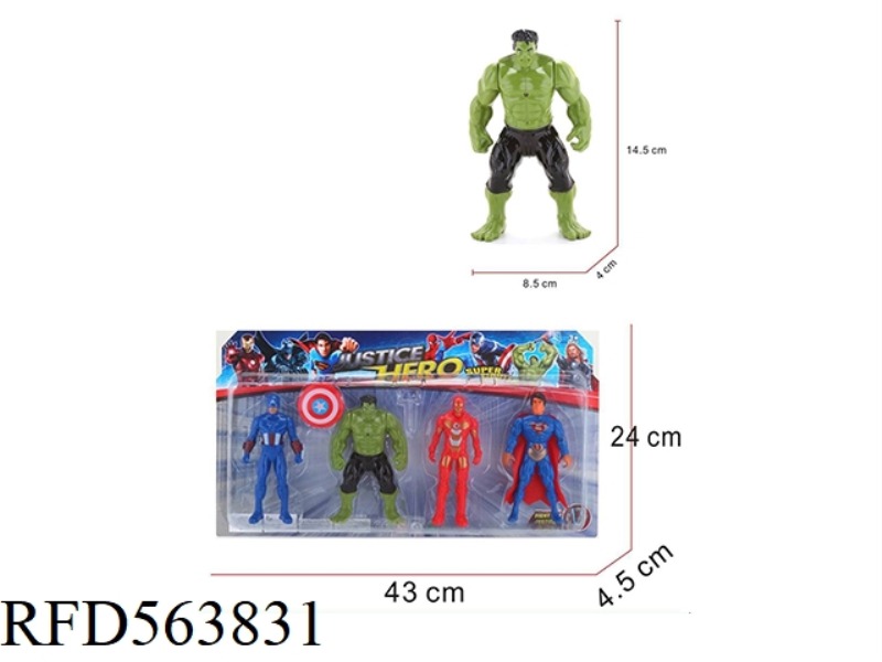 HULK, CAPTAIN AMERICA, SUPERMAN, IRON MAN