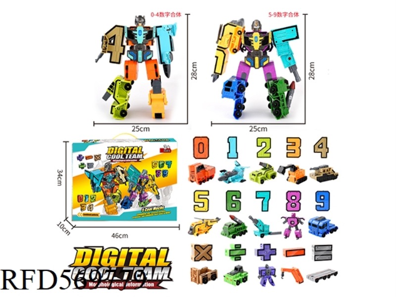 NUMBER COOL TEAM TRANSFORMERS COMBO (0-9+5 SYMBOLS)
