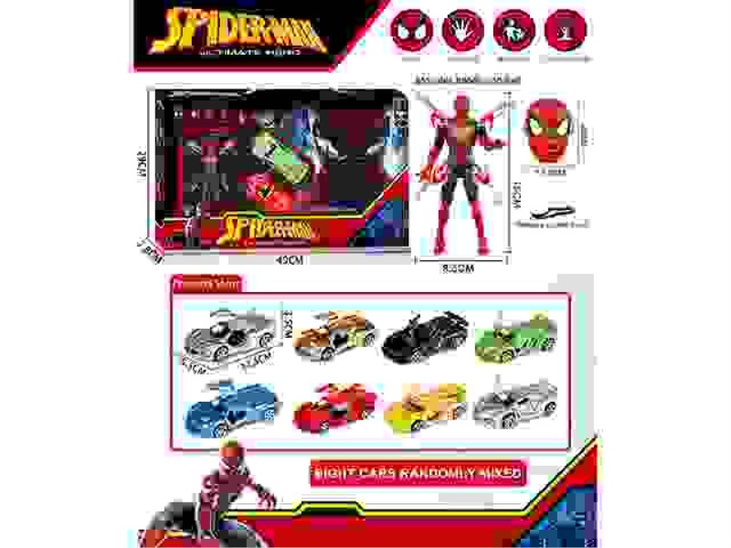 SPIDER-MAN WARRIOR SPORTS CAR SET (THE JOINTS OF THE CHARACTERS CAN BE MOVED WITH LIGHTS, AND THE WA