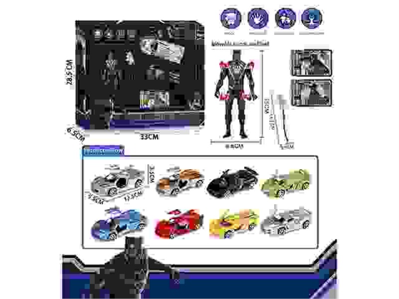 PANTHER PULL-BACK SPORTS CAR SET (WITH MOVABLE JOINTS AND LIGHTS, PULL-BACK SPORTS CAR CAN OPEN THE
