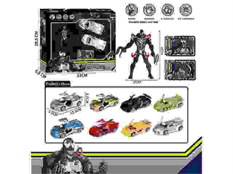 VENOM WARRIOR SPORTS CAR SET (THE JOINTS OF THE CHARACTERS CAN BE MOVED WITH LIGHTS, AND THE WARRIOR