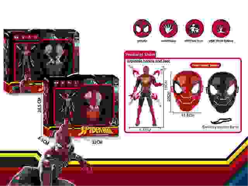 SPIDER-MAN MASK SET (2 MIXED) WITH MOVABLE JOINTS AND LIGHTS.