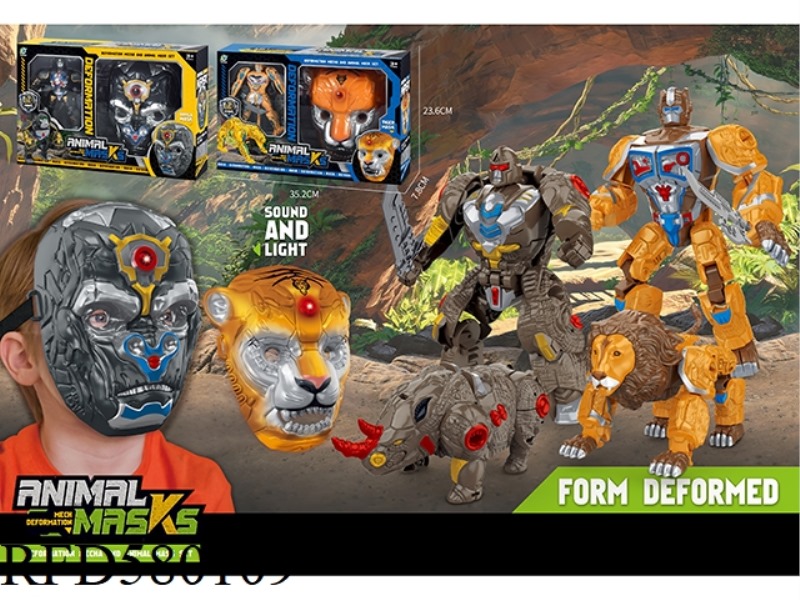 BOXING BEAST TRIBE: LION MAN+TIGER MASK, RHINOCEROS MAN+GORILLA MASK