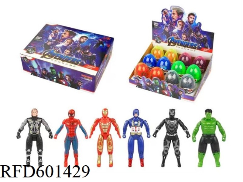 EGG AVENGERS BLACK PANTHER HULK IRON MAN SPIDER-MAN CAPTAIN AMERICA THOR 12PCS