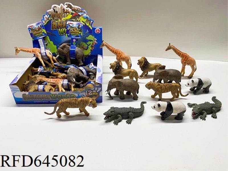 SET OF 12 HAND-PAINTED ANIMALS (6 INCHES)