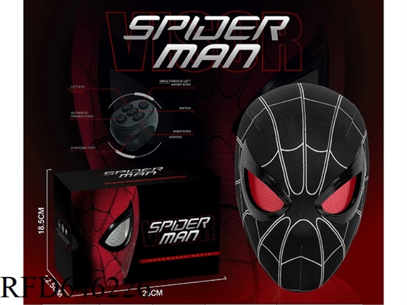 SPIDER-MAN BLACK HEADGEAR MASK HELMET (REMOTE CONTROL ELECTRIC MODEL)