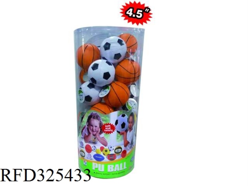 4.5 INCH PU BALL FOOT/BASKETBALL (28PCS)