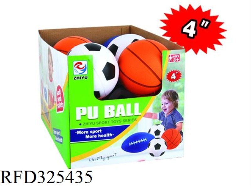 4-INCH PU BALL/BASKETBALL/FOOTBALL (12PCS)