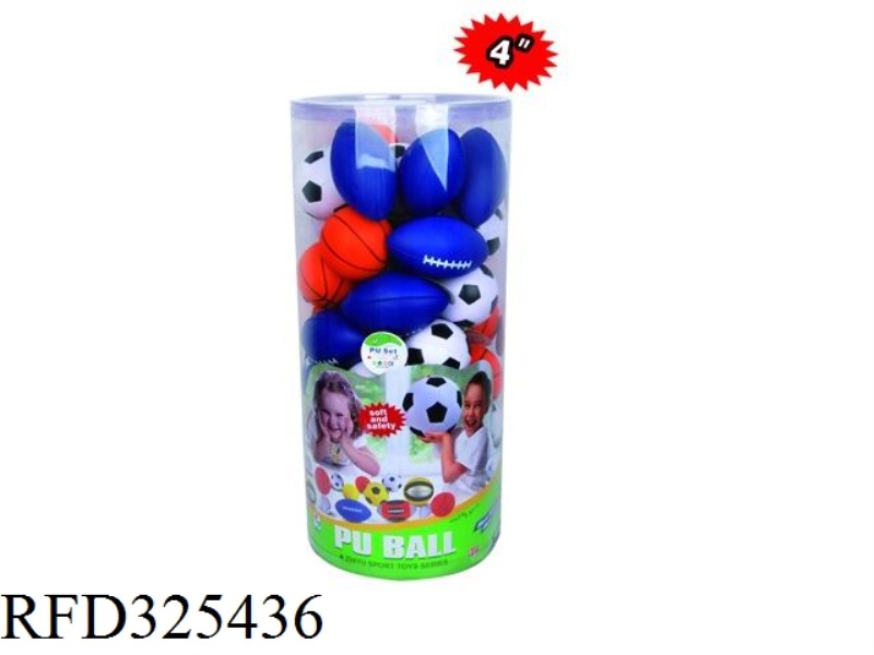 4-INCH PU BALL/BASKETBALL/RUGBY (48PCS)