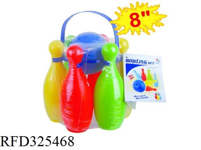 8-INCH BOWLING BALLS IN 6 BOTTLES