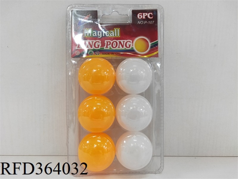 3 YELLOW 3 WHITE TABLE TENNIS