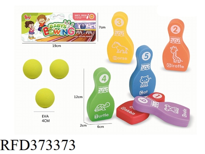 BOWLING 8-PIECE BOWLING BOTTLE 6PCS + HAND CATCHING BALL 2PCS