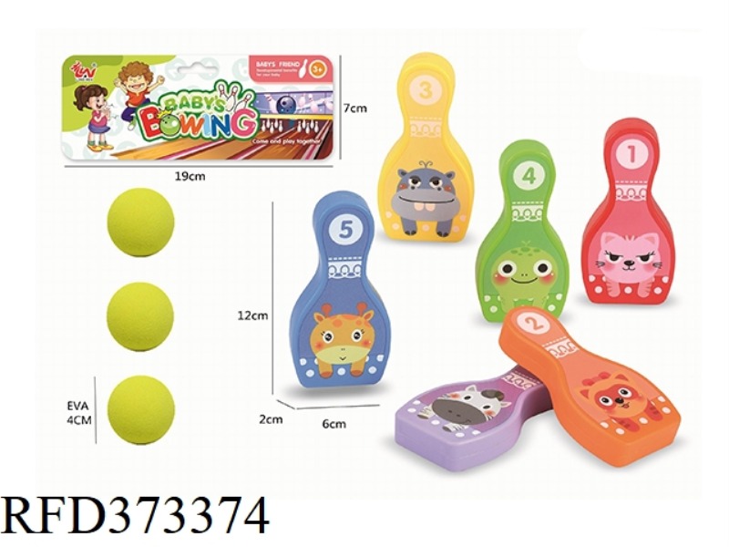 BOWLING 8-PIECE BOWLING BOTTLE 6PCS + HAND CATCHING BALL 2PCS
