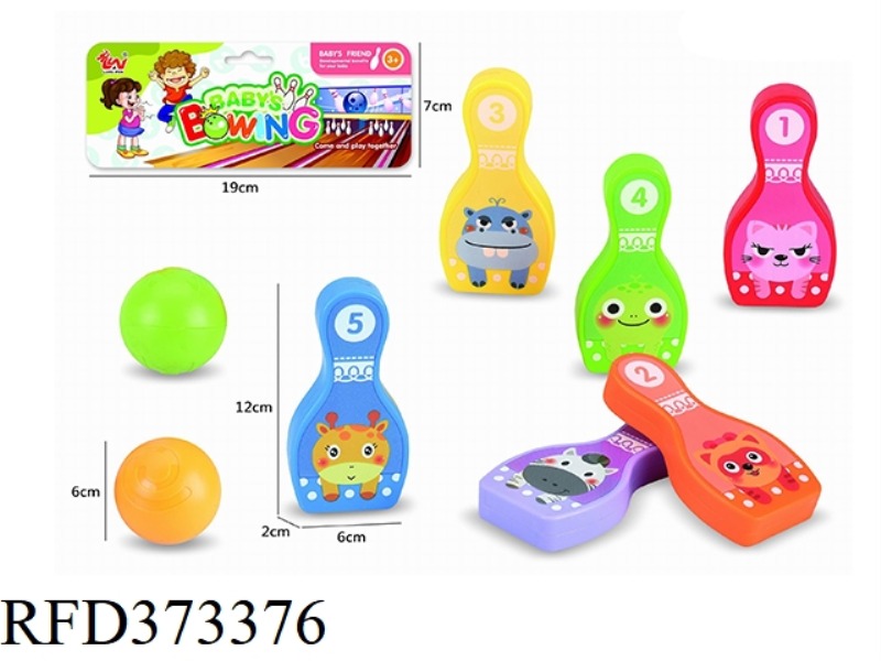 BOWLING 8-PIECE BOWLING BOTTLE 6PCS + HAND CATCHING BALL 2PCS