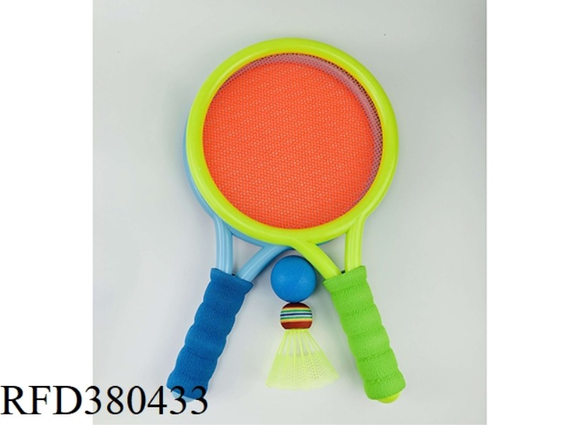 ROUND PLASTIC CLOTH RACKET WITH EVA HANDLE