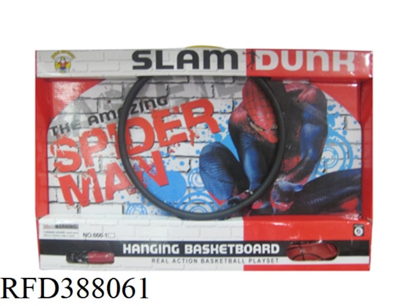 60*41CM HANGING IRON FRAME WOODEN SPIDERMAN BASKETBALL BOARD