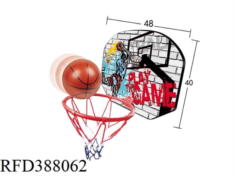 47*39CM HANGING IRON FRAME WOODEN GENERAL BASKETBALL BOARD