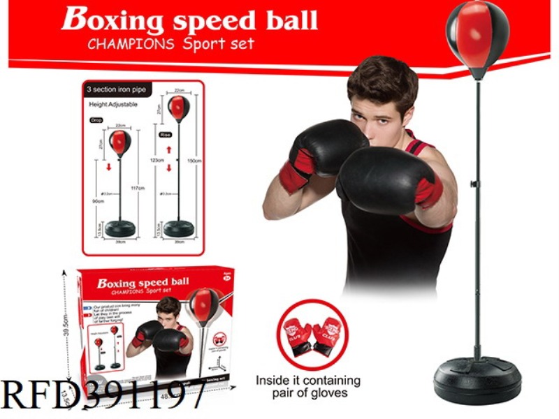 BOXING SPEED BALL THREE QUARTERS +25CM BALL WITH A PAIR OF GLOVES
