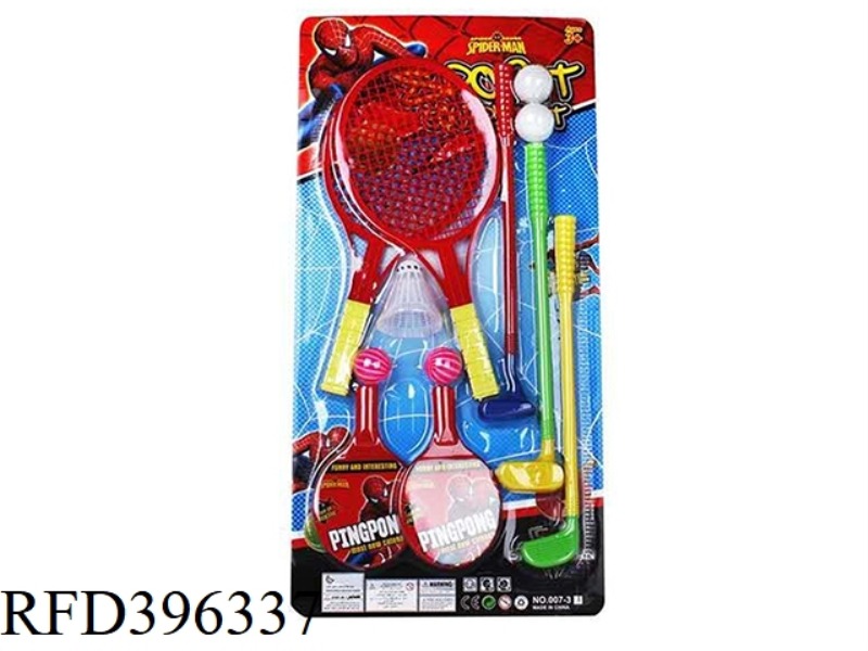 SPIDERMAN GOLF + RACKET + TABLE TENNIS RACKET 3 IN 1