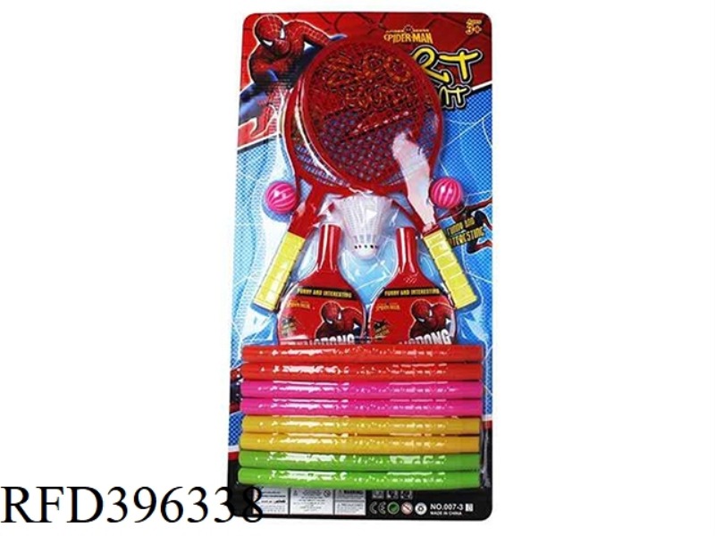 SPIDERMAN HULA HOOP + RACKET + TABLE TENNIS RACKET 3 IN 1