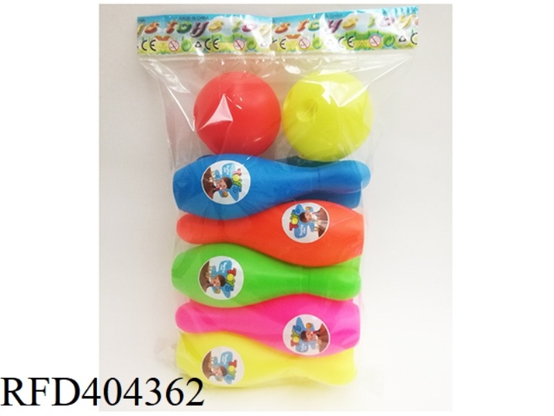 17CM BOWLING SET (5 COLORS MIXED)