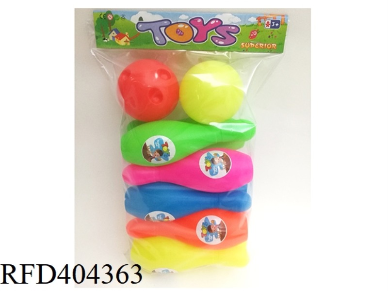 17CM BOWLING SET (5 COLORS MIXED)