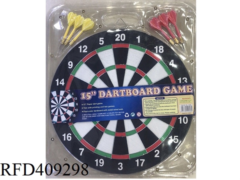 15 INCH DART BOARD WITH 6 DARTS