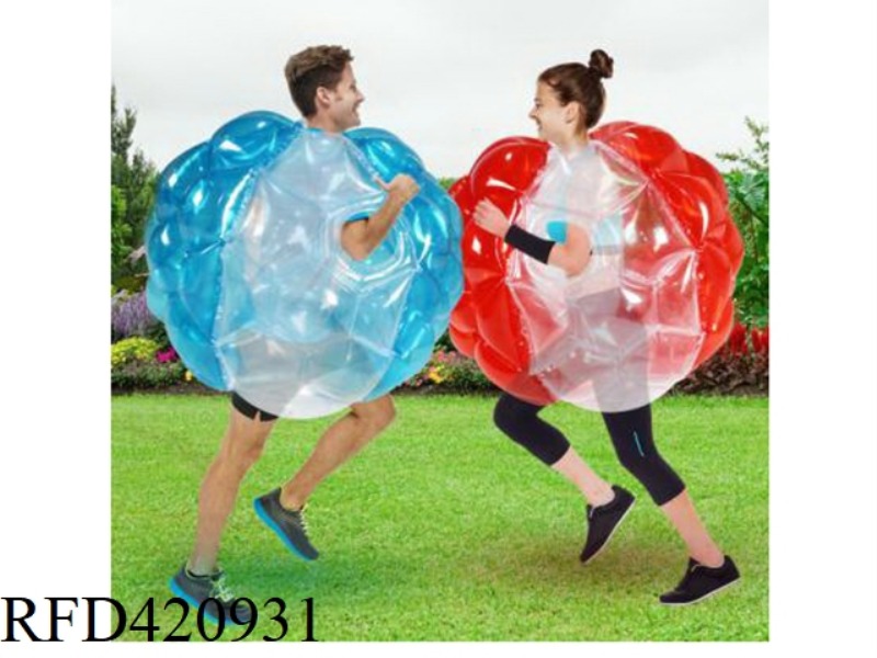 TWO-COLOR BUMPER BALL-BLUE&TRANSPARENT+RED&TRANSPARENT OPTIONAL