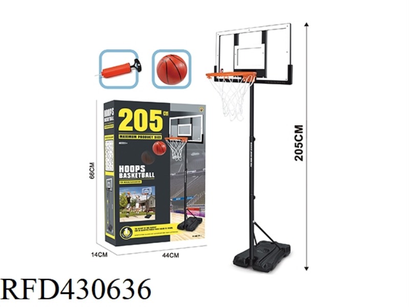 205CM TRANSPARENT WHITEBOARD SQUARE BASE BASKETBALL RACK (ENHANCED VERSION)