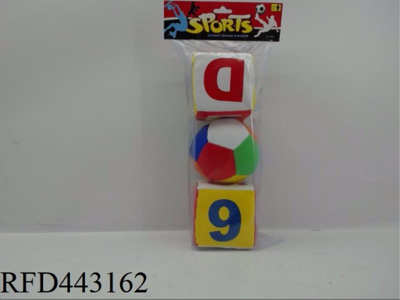 4-INCH DICE WITH COLORED BALLS