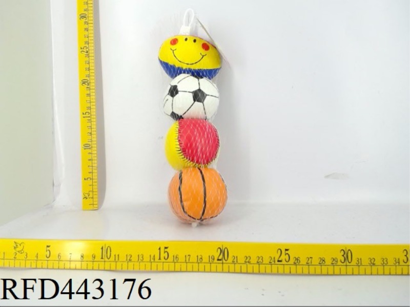 3-INCH SET OF FOUR + FOOTBALL