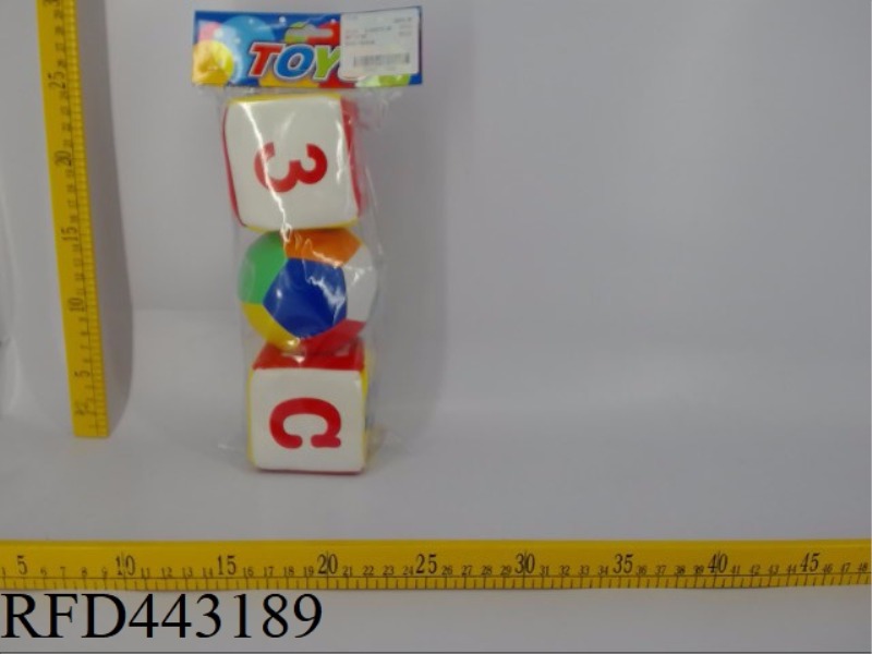 3-INCH DICE WITH COLORED BALLS