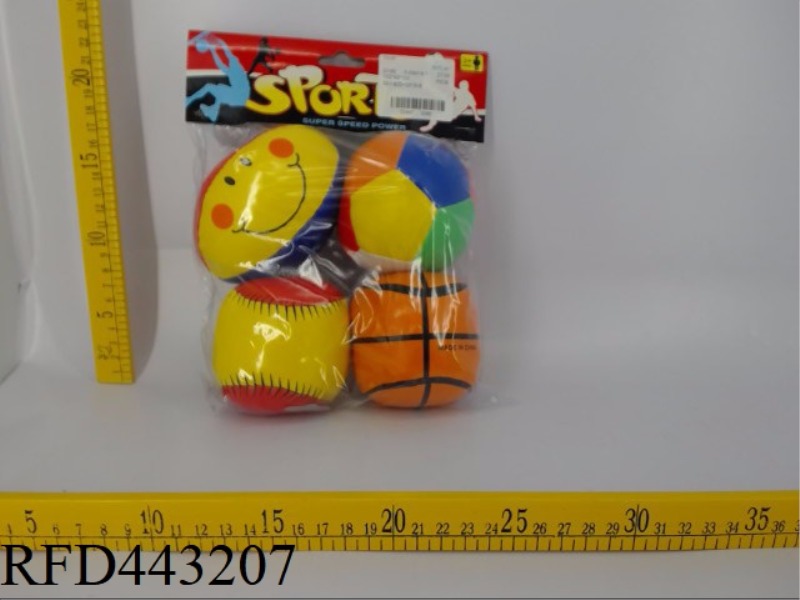 3.5-INCH SET OF FOUR + 12 COLORED BALLS