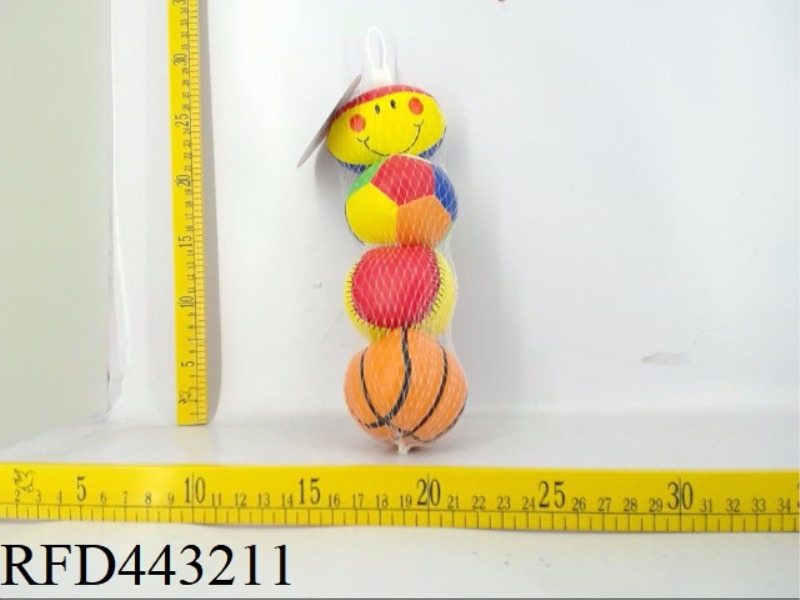 3-INCH SET OF FOUR + 12 COLORED BALLS