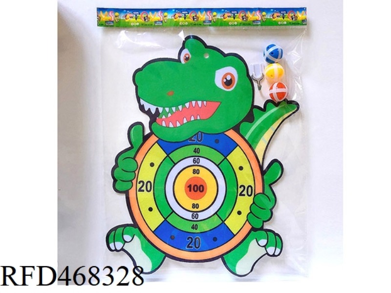 SMALL DINOSAUR DART TARGET WITH STICKY BALL HOOK