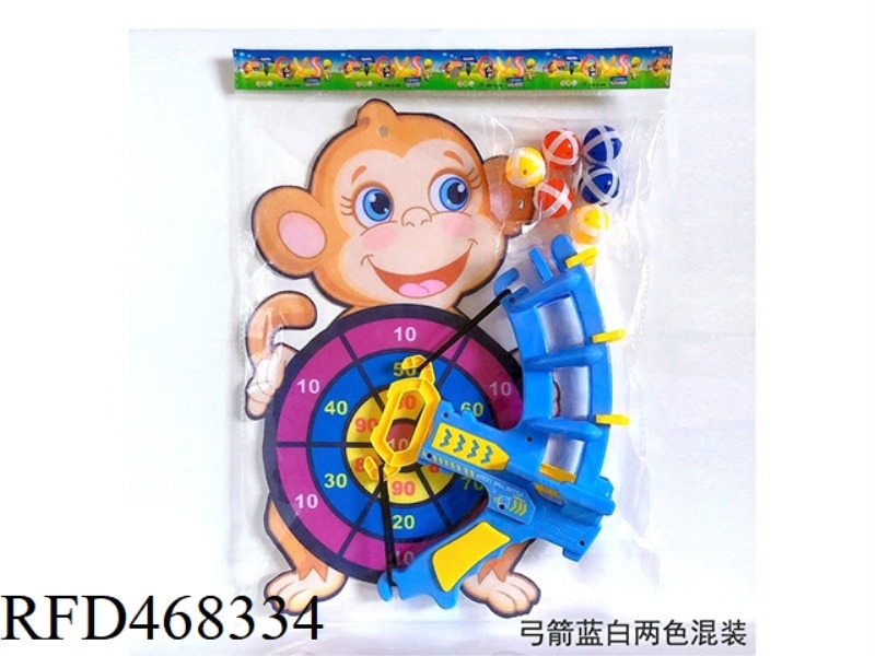 SHOOTING BOWS AND ARROWS WITH MONKEY TARGET STICKY BALL HOOK