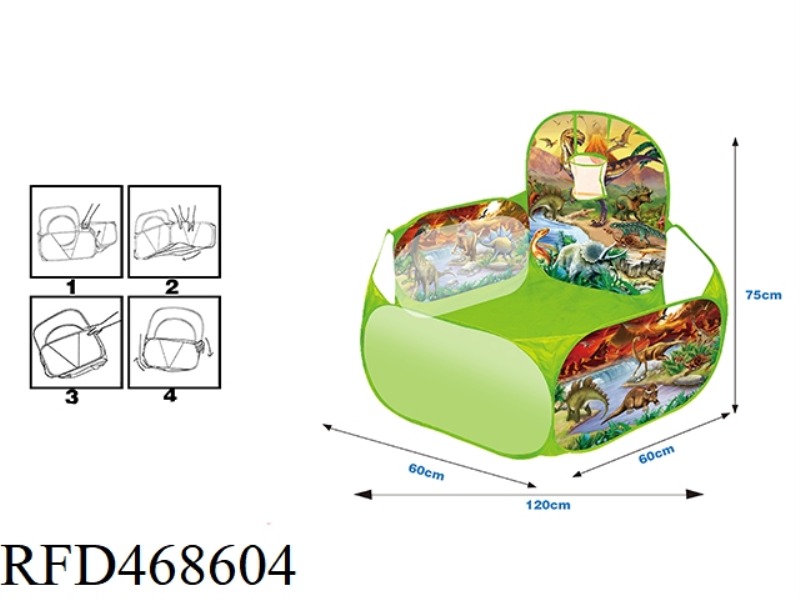 DINOSAUR 1.2M BALL POOL AND SHOOTING
