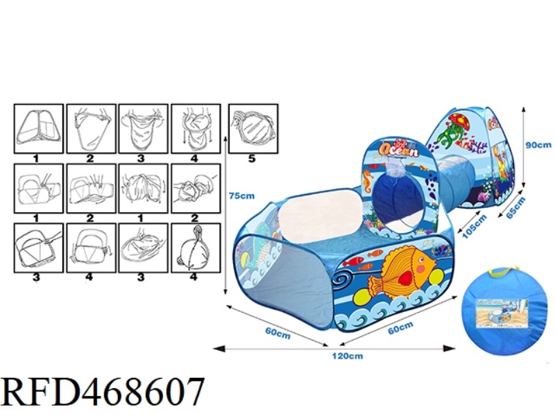 THREE PIECE TENT WITH OCEAN THEME