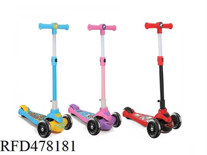 THREE-WHEELED SCOOTER WITH LIGHTS, THREE-COLOR MIXED