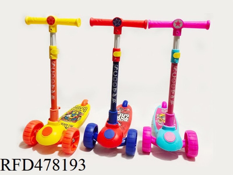 PU BIG WHEEL THREE WHEEL SCOOTER WITH LIGHT