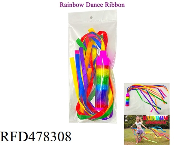 50CM RAINBOW HANDLE RIBBON HAND KITE (1 ZHUANG)