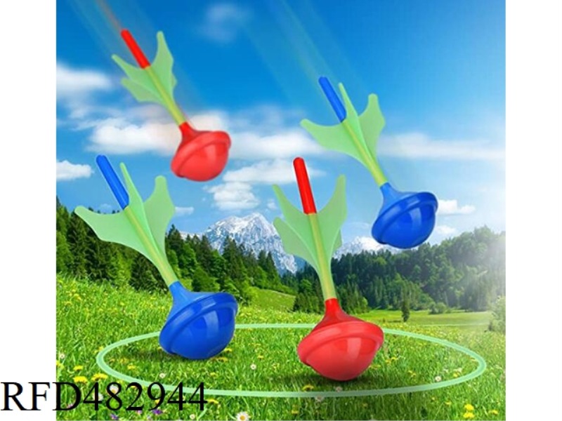 GLOWING LUMINOUS GRASS DARTS 4PCS 2PCS PLASTIC RINGS