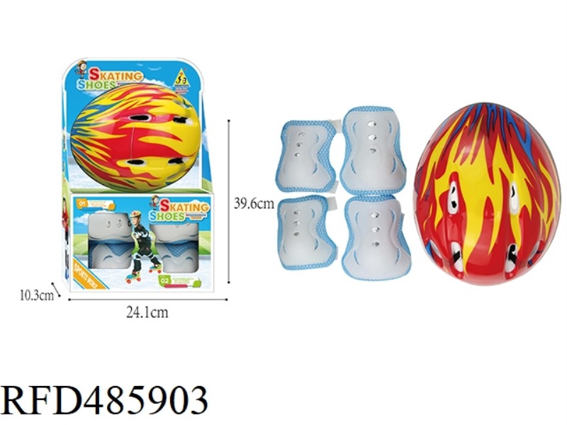 CHILDREN'S HELMET + PROTECTIVE GEAR SET