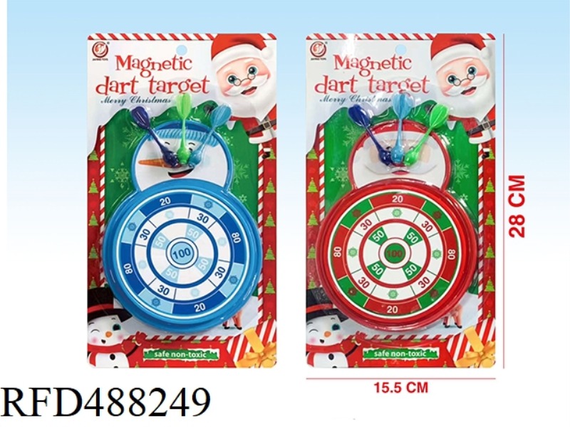 4-INCH,DOUBLE-SIDED,MAGNETIC,TARGET,[SANTA,AND,SNOWMAN]