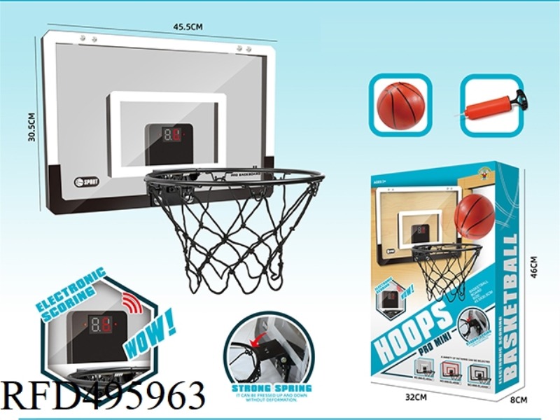 SCORING SIMULATION TRANSPARENT DUNK BOARD (BLACK AND WHITE)