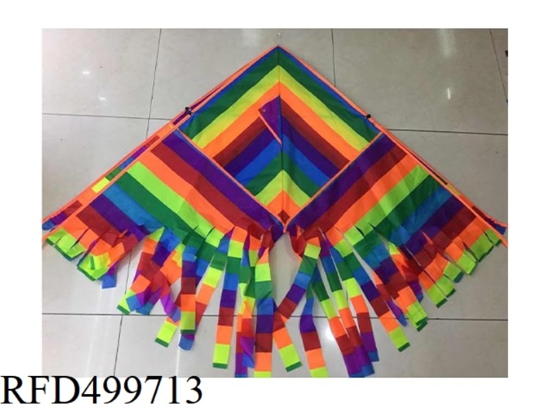 190 PLAID STRIPED MULTI-TAIL KITE