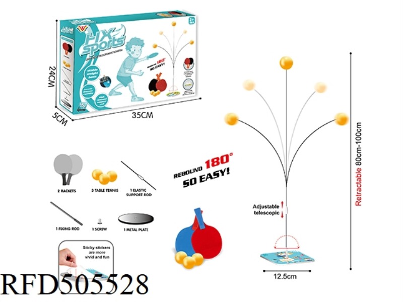 COLORED PAPER SQUARE METAL CHASSIS TABLE TENNIS TRAINER