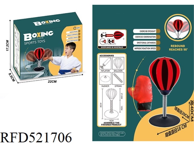 20CM TABLE BOXING BALL WITH A RIGHT-HAND GLOVE