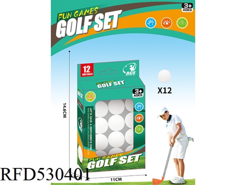 GOLF BALL WHITE 12 GRAINS (BALL DIAMETER 3.6CM)